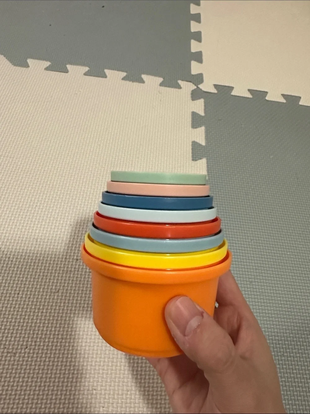 Stacking Cups Set - Orange and Multicolor Kids Toy
